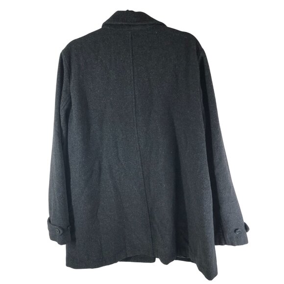 Eddie Bauer Womens Double-Breasted Charcoal Gray Wool Blend Peacoat L Tall - Picture 4 of 5